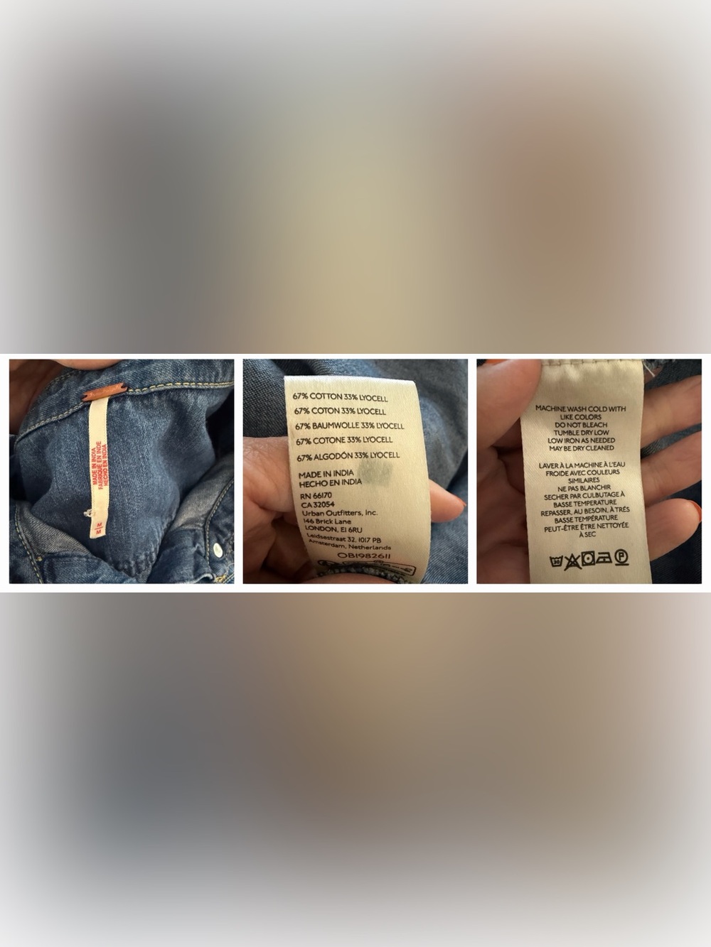 Free People Beau Midi denim asymmetrical tiered dress medium like new - Picture 16 of 16